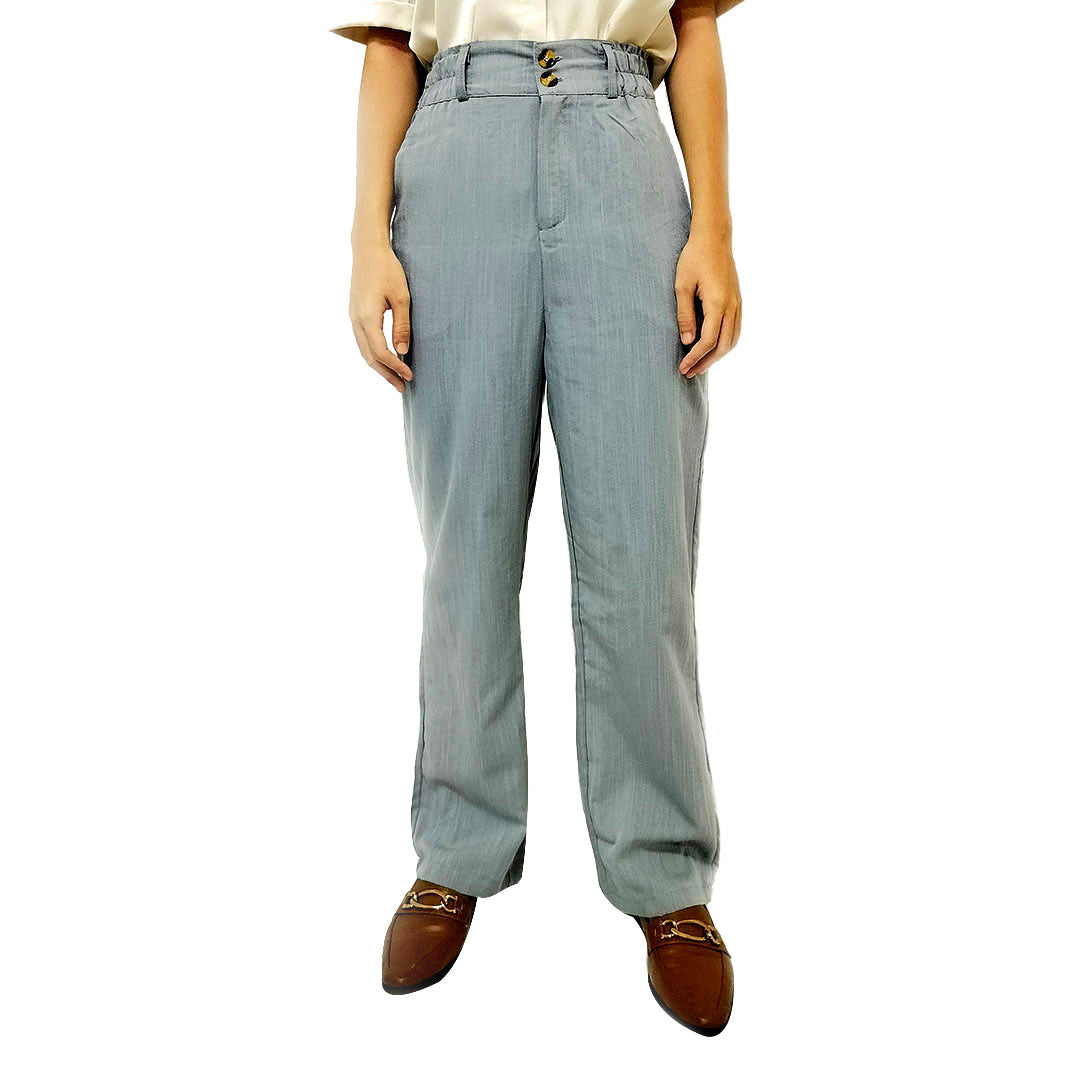 2025 High-Waisted Grey Linen Wide-Leg Pants: Loose and Casual Cotton Linen Trousers