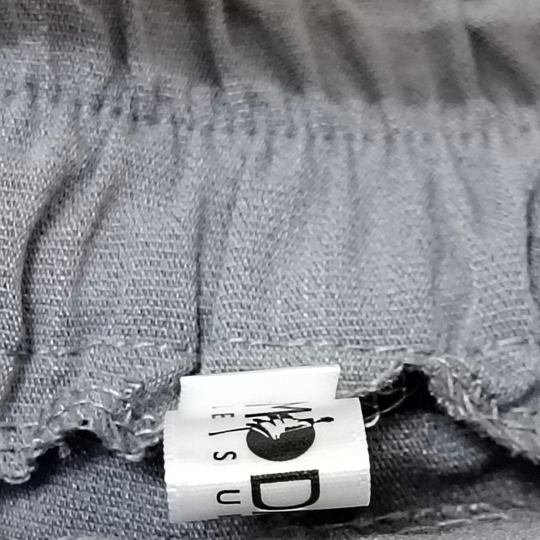 2025 High-Waisted Grey Linen Wide-Leg Pants: Loose and Casual Cotton Linen Trousers