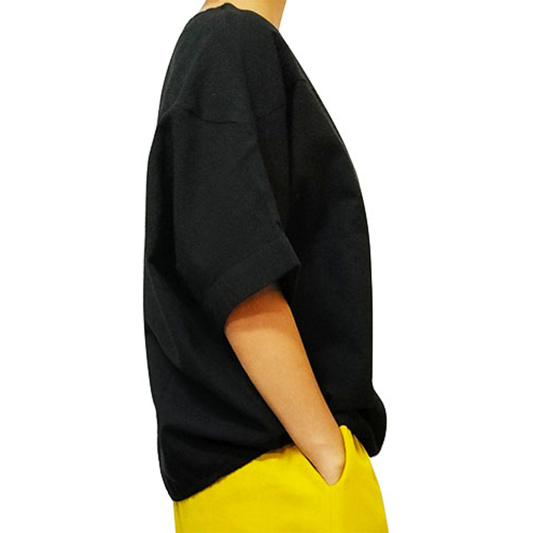 New Women's Cotton Linen Clothing: Vintage Loose-Fit Lightweight Sand-Washed Round Neck Patchwork Short-Sleeve Top in Cotton Linen.