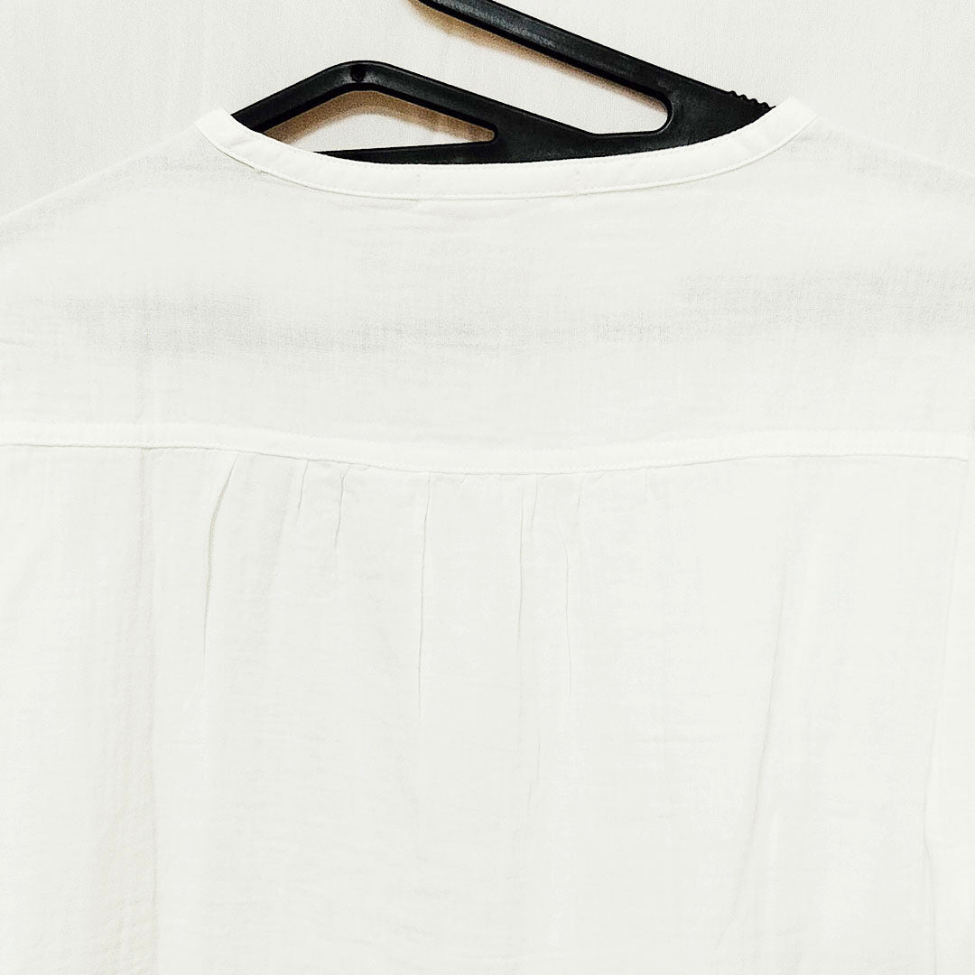 Korean Design High-Collar Cotton Long Sleeve Shirt: Loose, Artistic Top, Vintage Base Shirt, Blouse