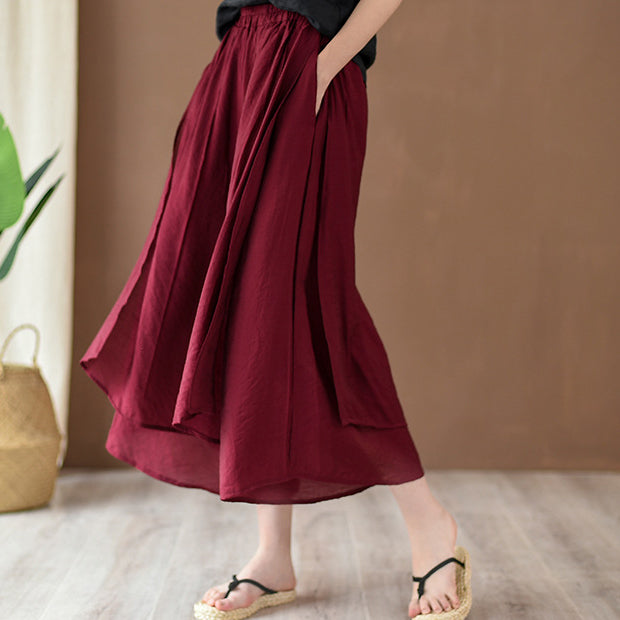2025 New Women’s Vintage Wide-Leg Culottes | Flowy Cropped Skirt Pants | Elegant & Comfortable