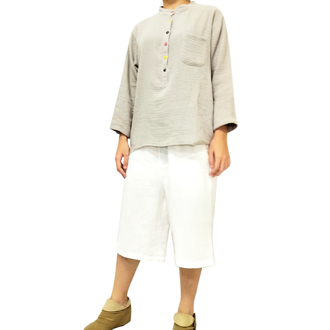 New Zen-Inspired Cotton Linen Women's Apparel: Soft, Lightweight, Vintage, and Stylish Long Sleeve Tee