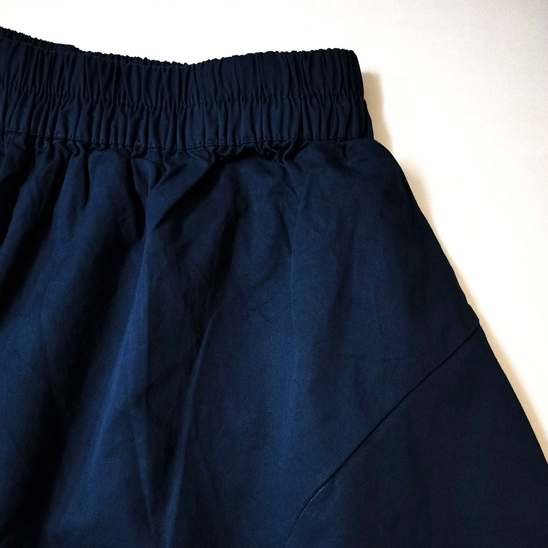 Vintage Cotton Wide-Leg Pants: Elastic Waist, Ruffled Hem, Cropped Length