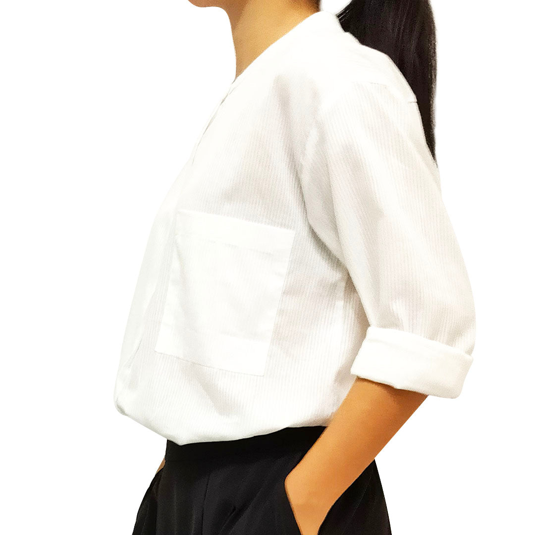 Cotton vintage Stand Collar Long Sleeves