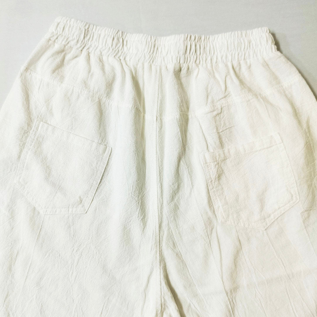 New in Cotton Linen: Vintage Chic Sand-Washed Straight-Leg Capris for a Slimming Effect