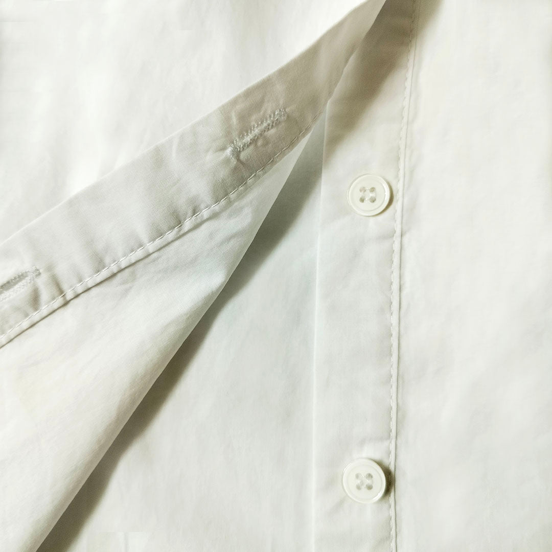 New Summer Korean Style Loose and Sweet Round Neck Women's Half Sleeve White Cotton Shirt