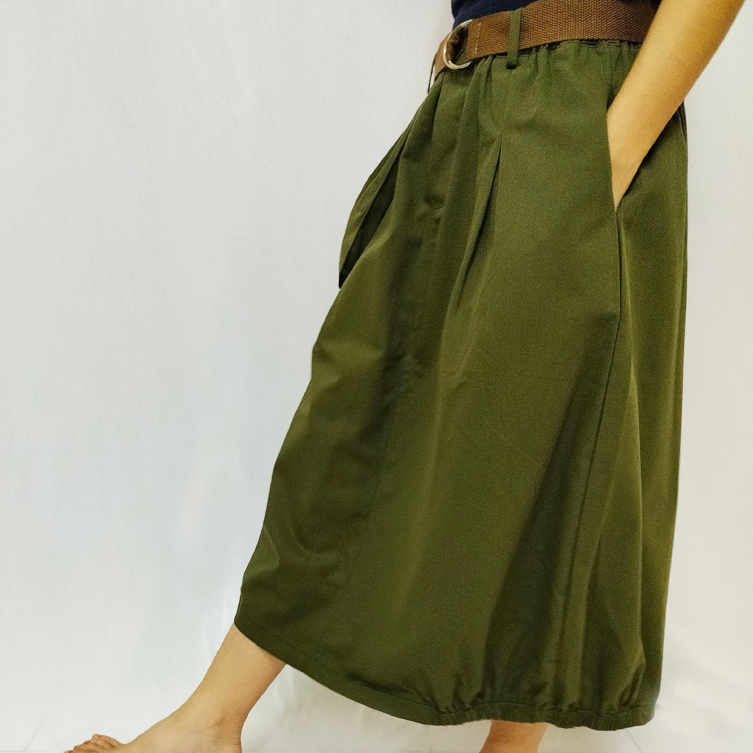 Solid cotton A-Line  skirt