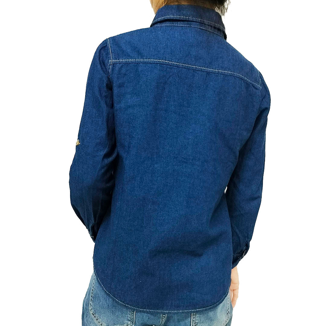 Women's Long Sleeve Denim Shirt Jacket: Casual Chic for a Slim Silhouette