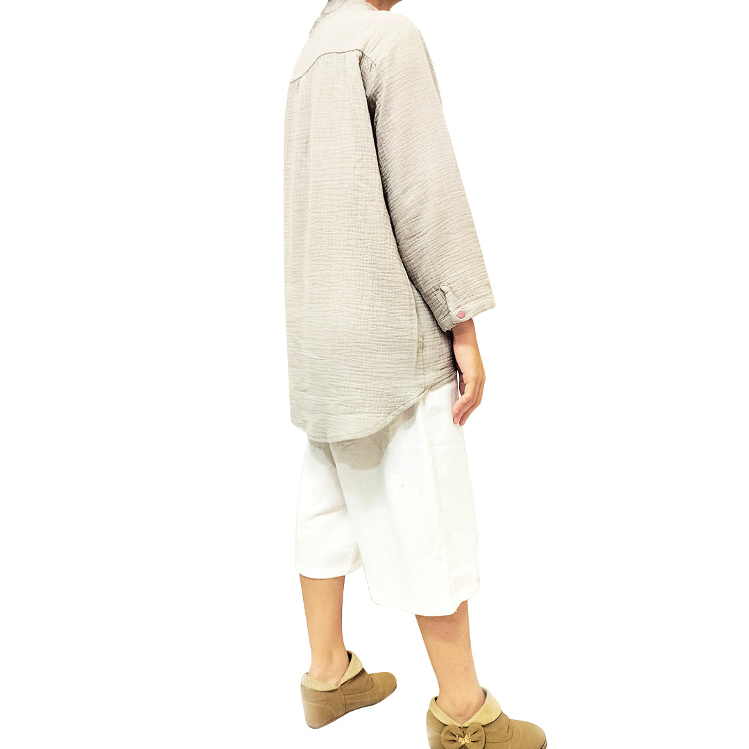 New Zen-Inspired Cotton Linen Women's Apparel: Soft, Lightweight, Vintage, and Stylish Long Sleeve Tee