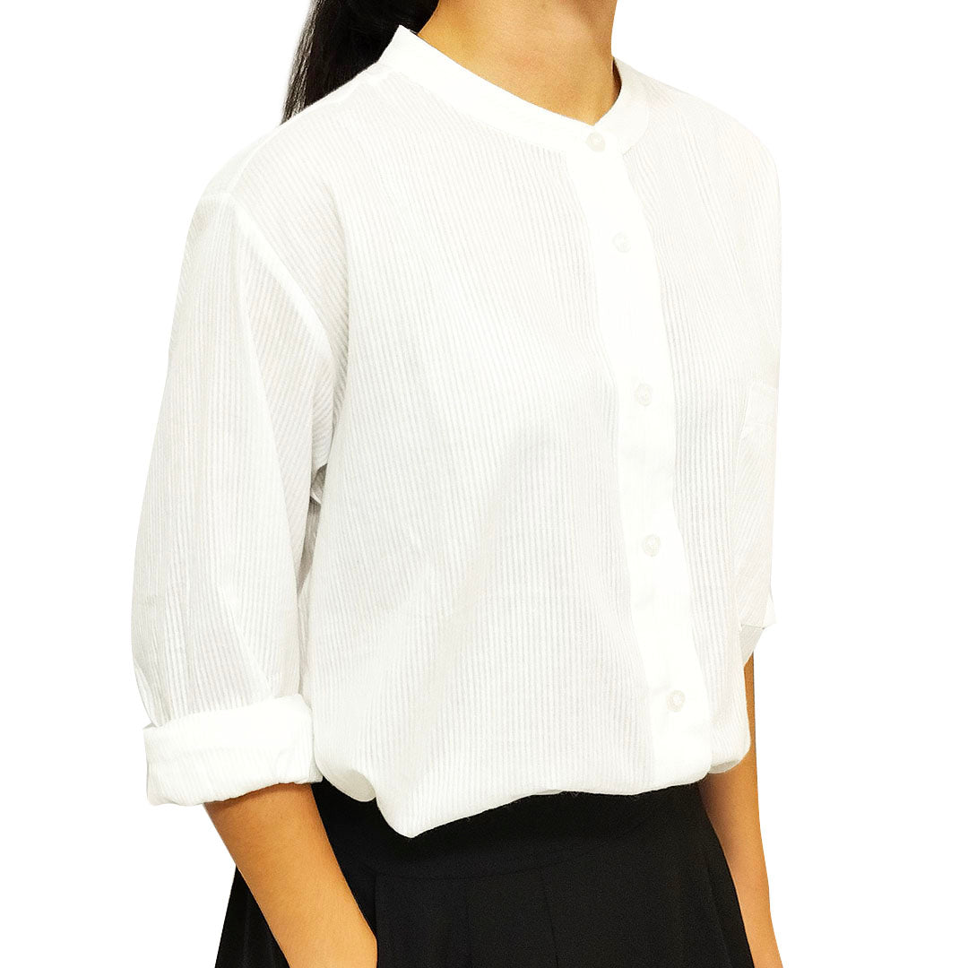 Cotton vintage Stand Collar Long Sleeves