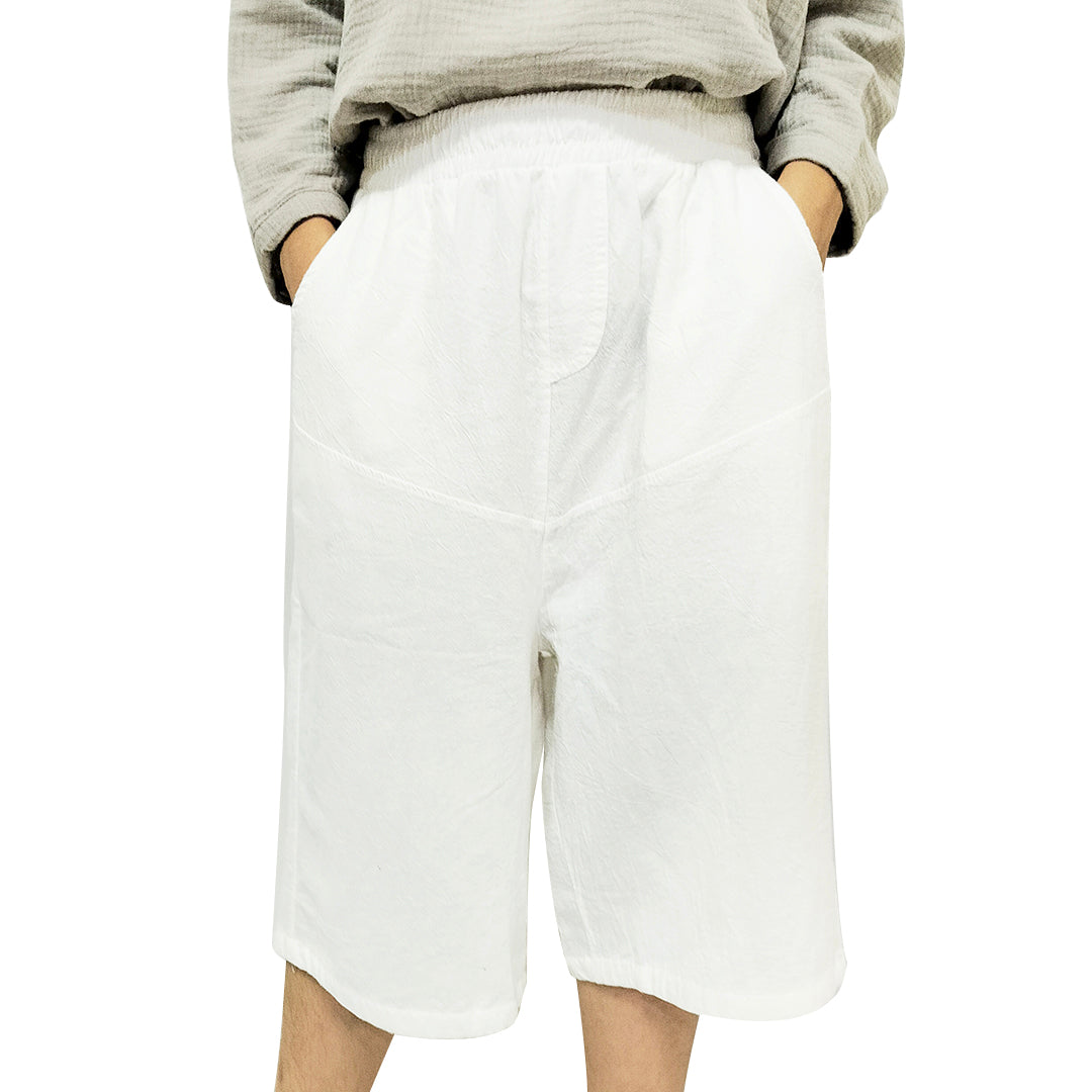 New in Cotton Linen: Vintage Chic Sand-Washed Straight-Leg Capris for a Slimming Effect