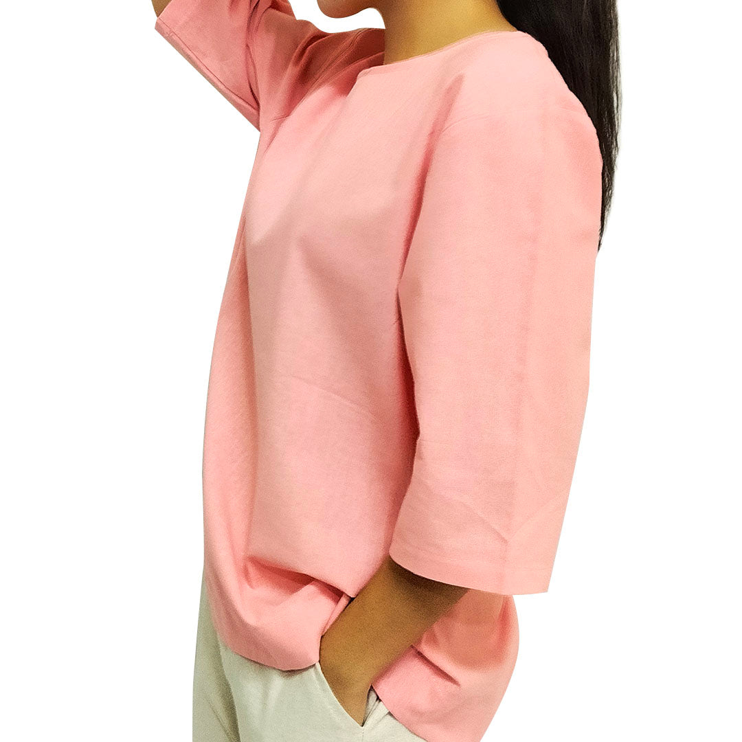 Linen crewneck T-shirt top