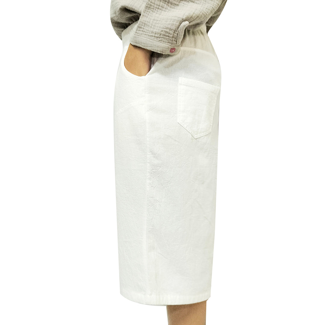 New in Cotton Linen: Vintage Chic Sand-Washed Straight-Leg Capris for a Slimming Effect