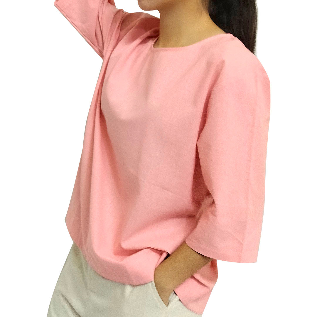 Linen crewneck T-shirt top