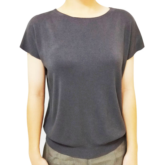 2025 New Loose Fit Women’s T-Shirt: Korean Style Batwing Sleeve Knit Top