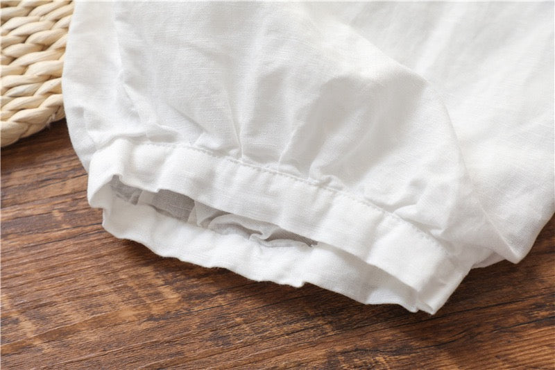 2025 New Collection Cotton-Linen Women’s Fashion Vintage Loose Casual Linen Pants with Elastic Waist and 9/10-Length Lantern Legs