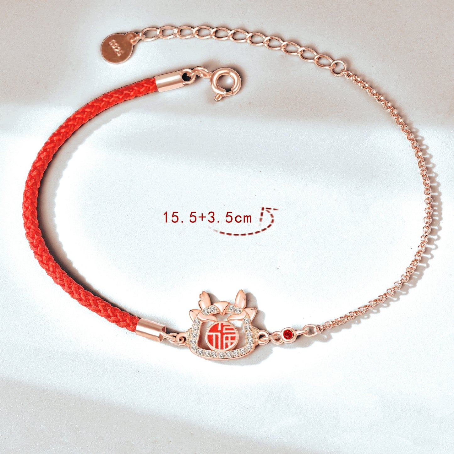 2024 Blessing Dragon Bracelet: Symbolic for the Year of the Dragon, Creative Red String Accessory with S925 Sterling Silver