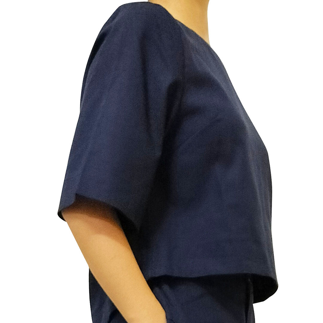 Elegant and Chic Fashion Set for Women : Designer-Inspired Niche Linen Wide-Leg Pants Two-Piece Set.