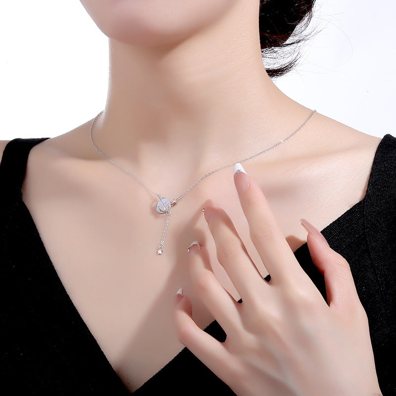 S925 Sterling Silver Planet Necklace: Elegant Women's Accessory