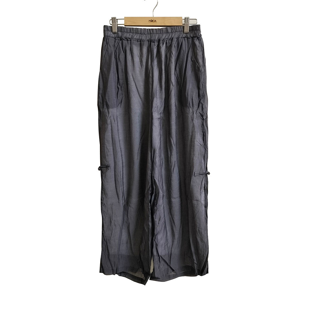 Artistic Casual Loose Plus Size Women’s Pants: Comfortable Side-Slit Wide-Leg Trousers