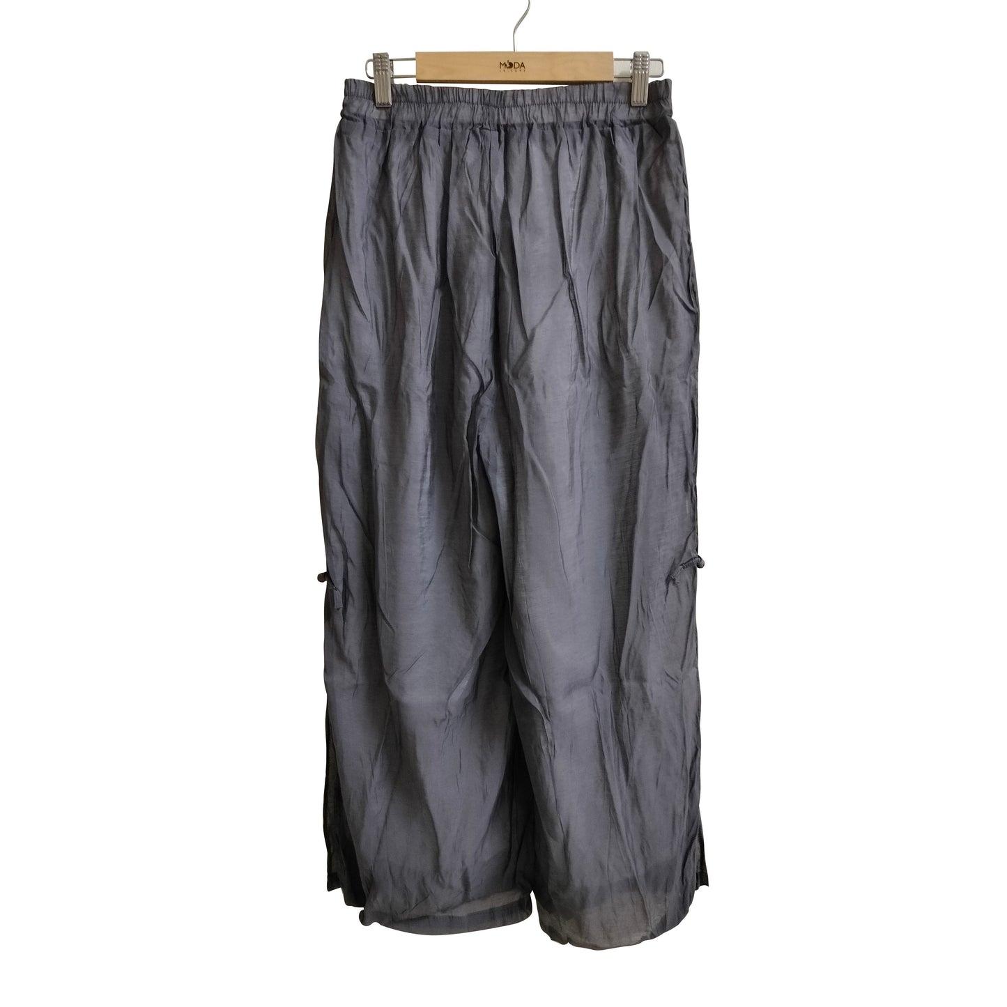 Artistic Casual Loose Plus Size Women’s Pants: Comfortable Side-Slit Wide-Leg Trousers