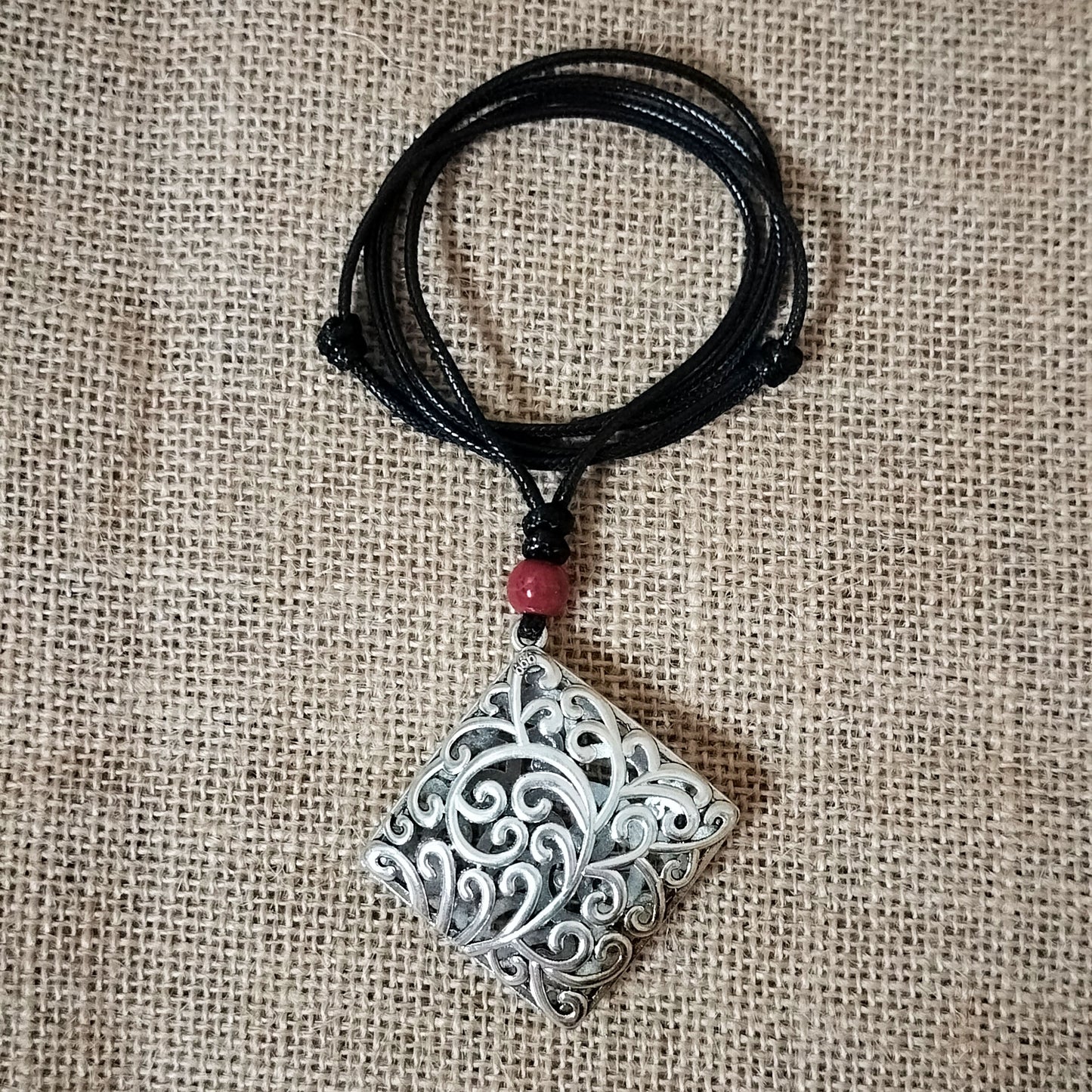 Vintage Tibetan Silver Necklace with Prosperity Symbolism