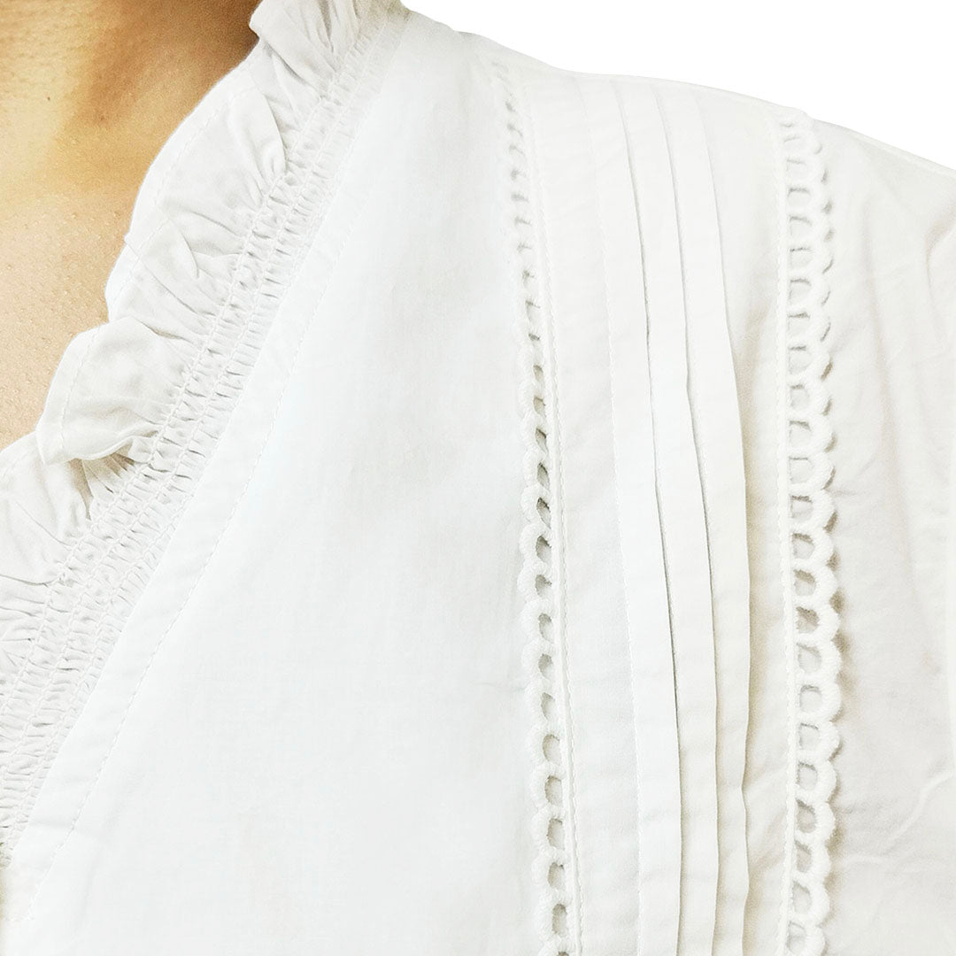 New Loose Cotton Short Sleeve V-Neck White Shirt: Chic Women’s Blouse