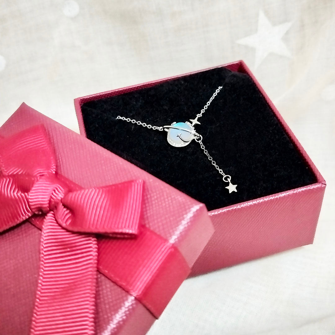 S925 Sterling Silver Planet Necklace: Elegant Women's Accessory