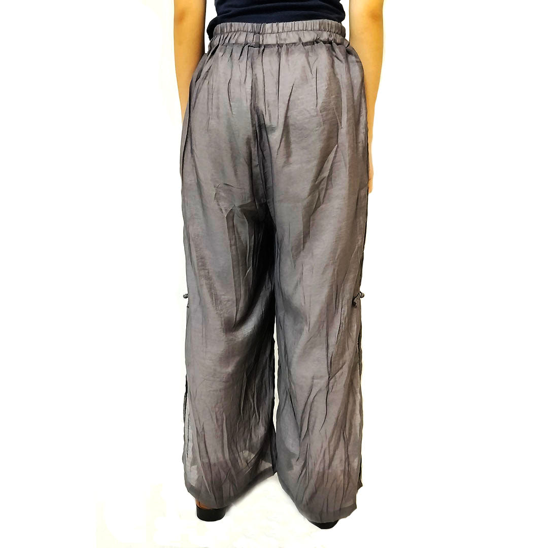 Artistic Casual Loose Plus Size Women’s Pants: Comfortable Side-Slit Wide-Leg Trousers