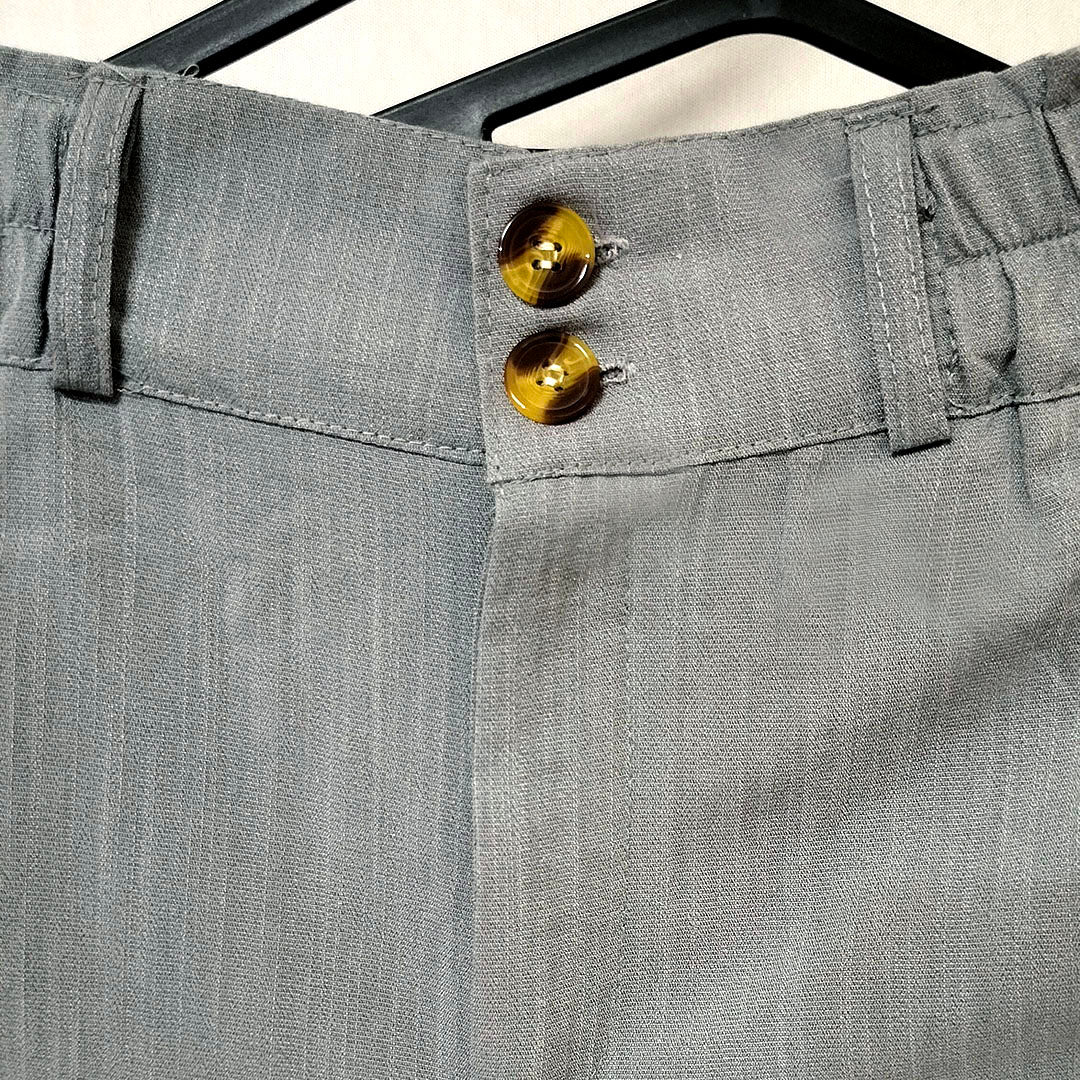 2025 High-Waisted Grey Linen Wide-Leg Pants: Loose and Casual Cotton Linen Trousers