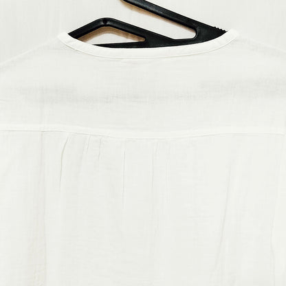 Korean Design High-Collar Cotton Long Sleeve Shirt: Loose, Artistic Top, Vintage Base Shirt, Blouse