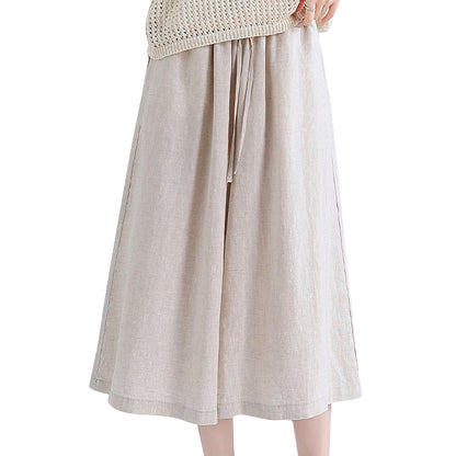 [Flowy & Breezy] Pure Linen Culotte Pants