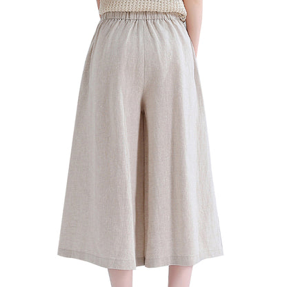 [Flowy & Breezy] Pure Linen Culotte Pants