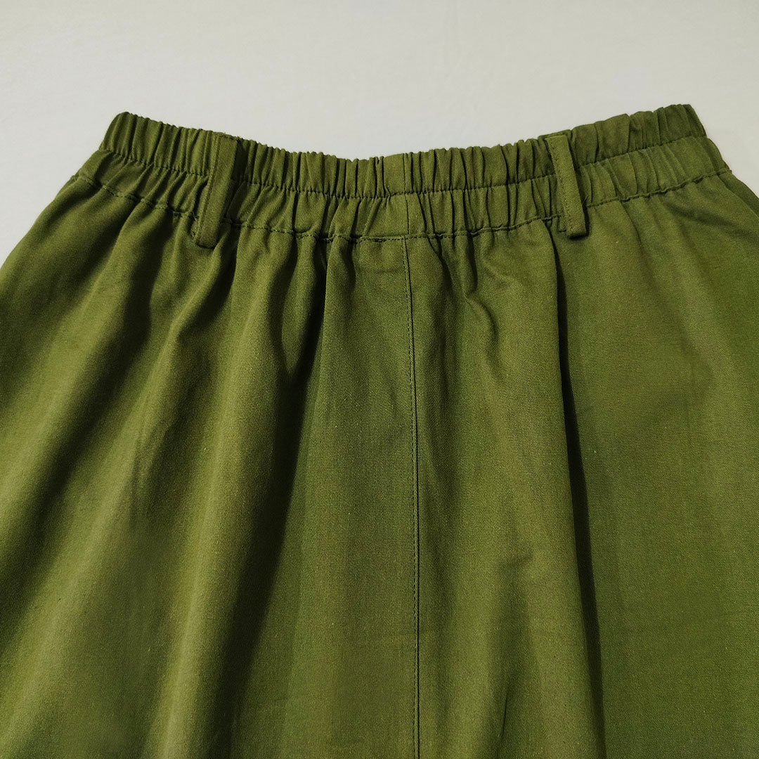 Solid cotton A-Line  skirt