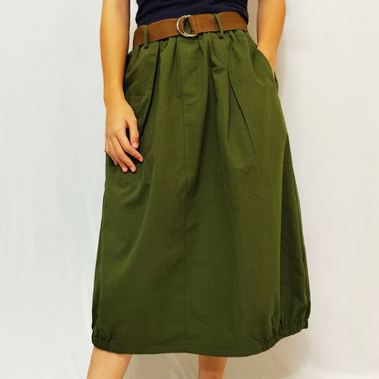 Solid cotton A-Line  skirt