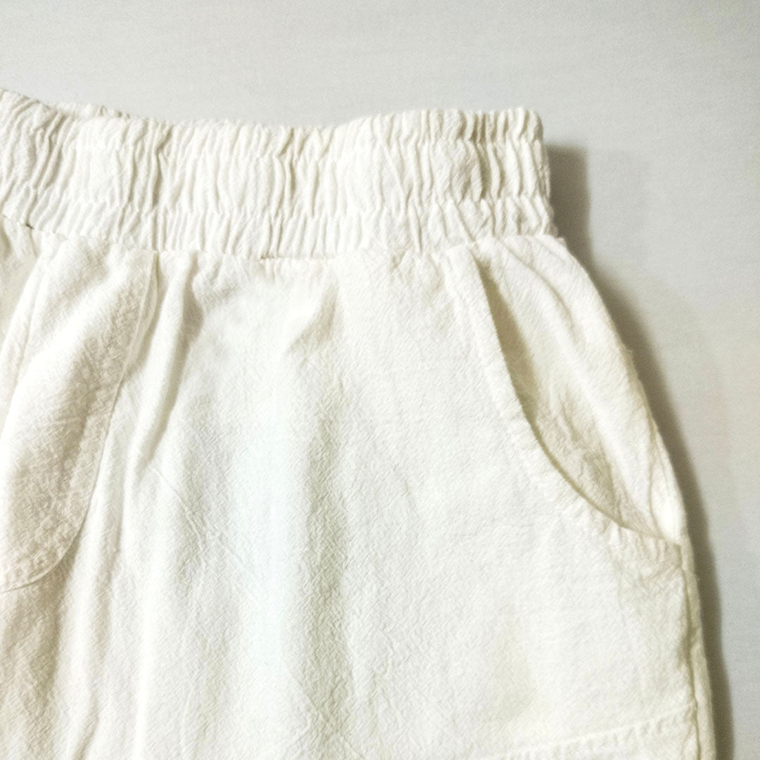 New in Cotton Linen: Vintage Chic Sand-Washed Straight-Leg Capris for a Slimming Effect