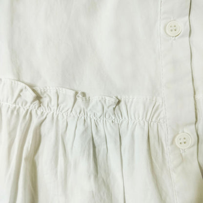 New Summer Korean Style Loose and Sweet Round Neck Women's Half Sleeve White Cotton Shirt