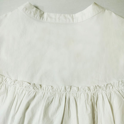 New Summer Korean Style Loose and Sweet Round Neck Women's Half Sleeve White Cotton Shirt