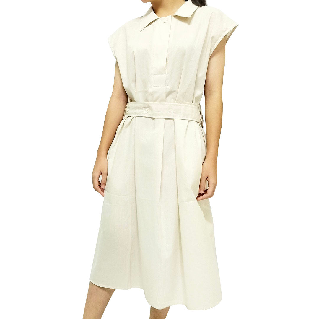 Korean solid color cotton dress