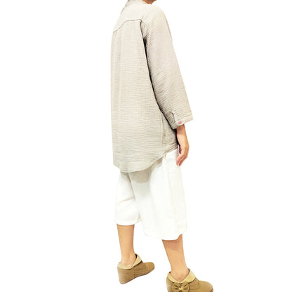 New Zen-Inspired Cotton Linen Women's Apparel: Soft, Lightweight, Vintage, and Stylish Long Sleeve Tee