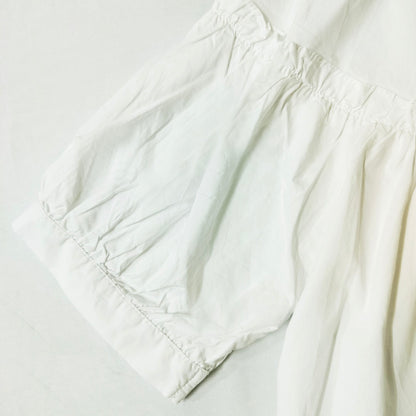 New Summer Korean Style Loose and Sweet Round Neck Women's Half Sleeve White Cotton Shirt