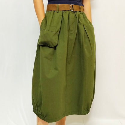 Solid cotton A-Line  skirt