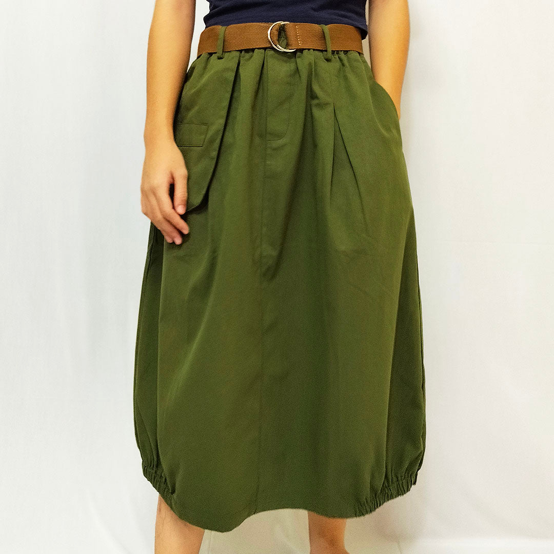 Solid cotton A-Line  skirt
