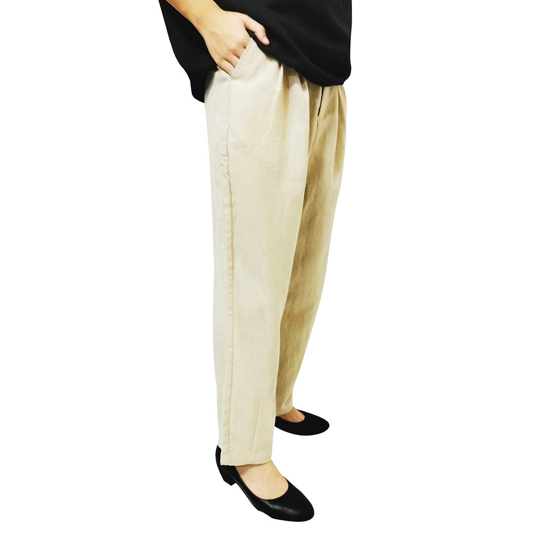 Tencel Linen! Cool, breathable, soft, drapey, high-waisted, loose-fitting, slimming straight-leg pants, casual cropped pants for women, new summer collection.