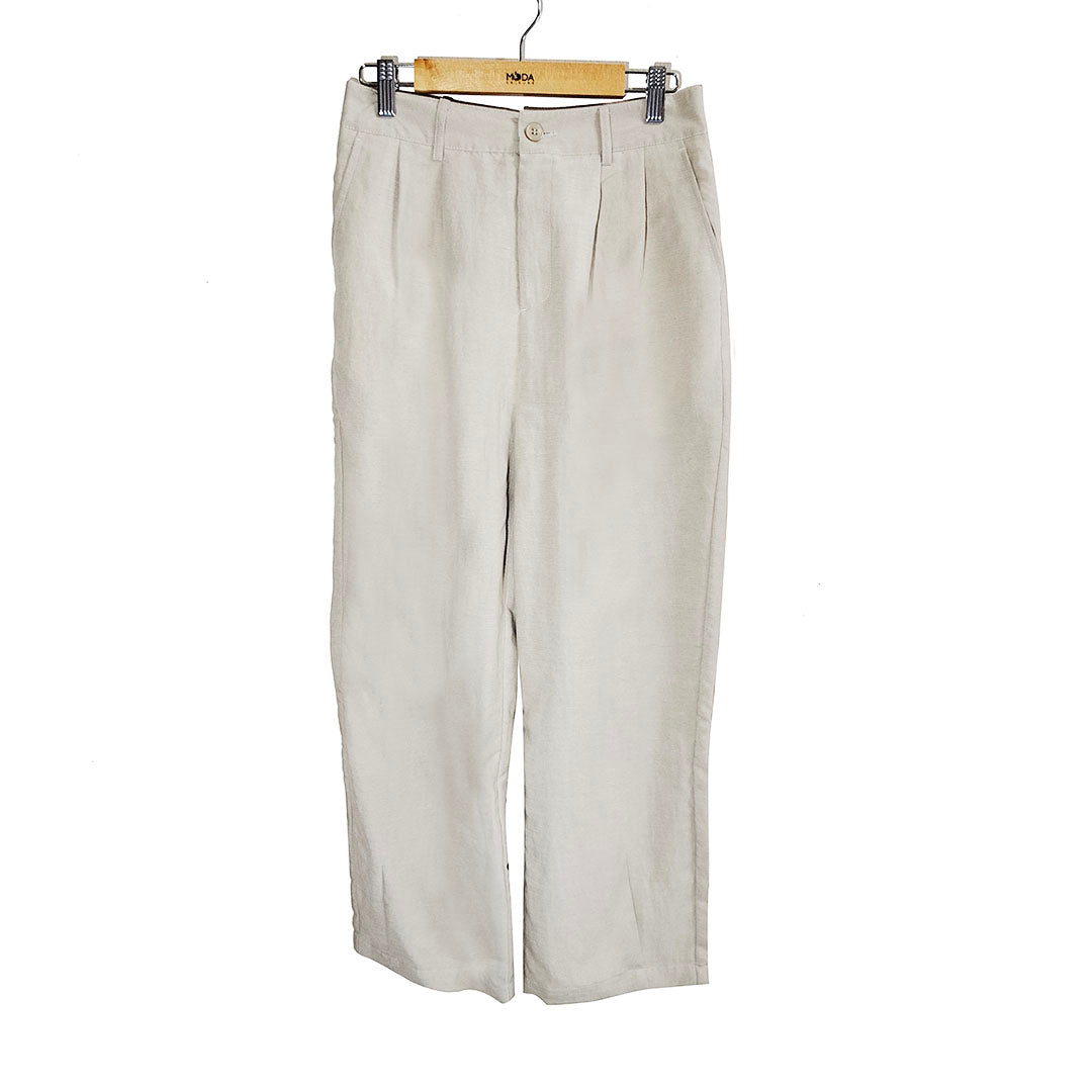 Tencel Linen! Cool, breathable, soft, drapey, high-waisted, loose-fitting, slimming straight-leg pants, casual cropped pants for women, new summer collection.