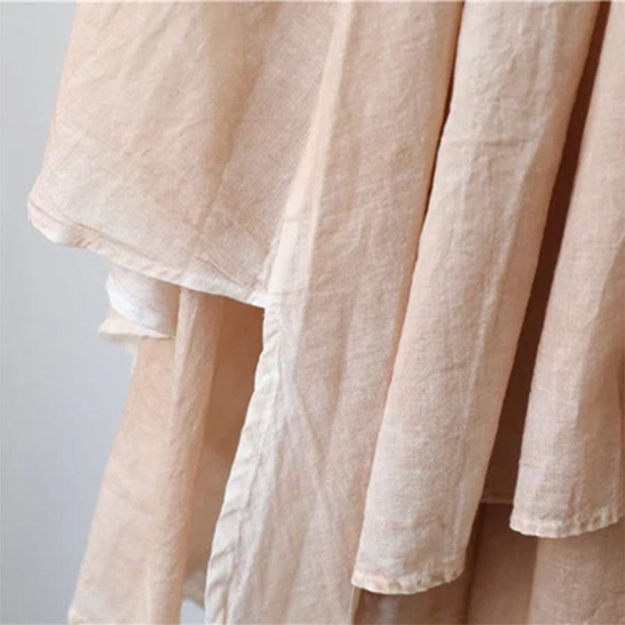 Pre-order | 2025 Hand-Dyed Cotton Linen Skirt – Irregular Hem & Double Layer | Women’s Artistic Midi Skirt