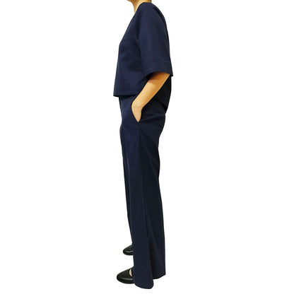 Elegant and Chic Fashion Set for Women : Designer-Inspired Niche Linen Wide-Leg Pants Two-Piece Set.