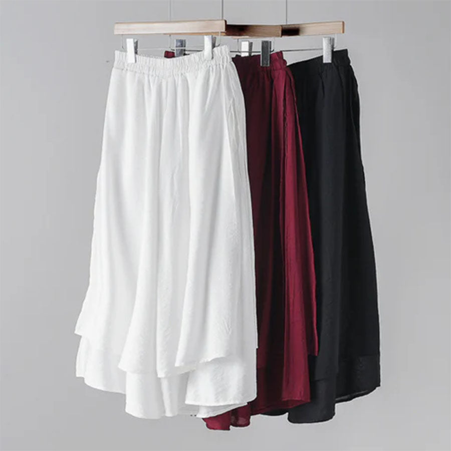 2025 New Women’s Vintage Wide-Leg Culottes | Flowy Cropped Skirt Pants | Elegant & Comfortable