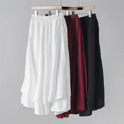 2025 New Women’s Vintage Wide-Leg Culottes | Flowy Cropped Skirt Pants | Elegant & Comfortable