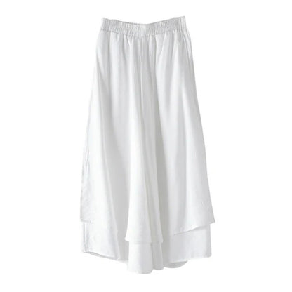 2025 New Women’s Vintage Wide-Leg Culottes | Flowy Cropped Skirt Pants | Elegant & Comfortable